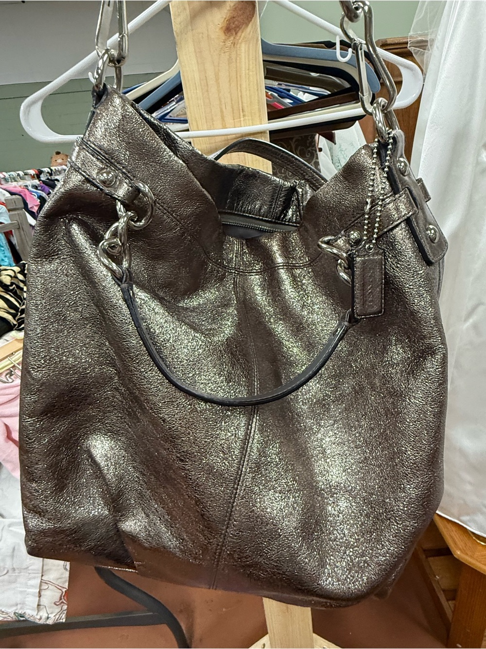 Coach Brooke Hobo Bag-metallic pewter